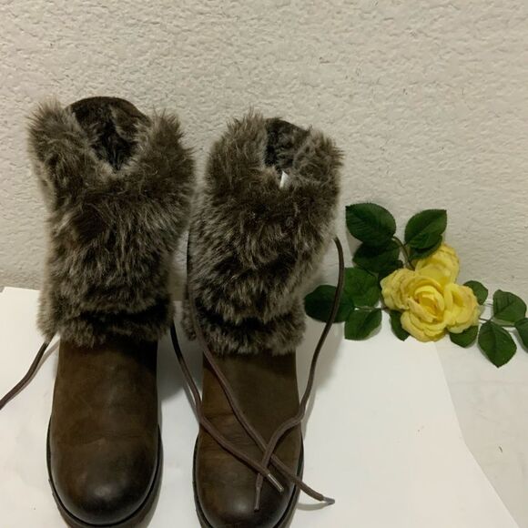 Clarks Ladies Snow Boots MINX JEANIE brown Leather UK 8/ US 10 - Picture 9 of 12